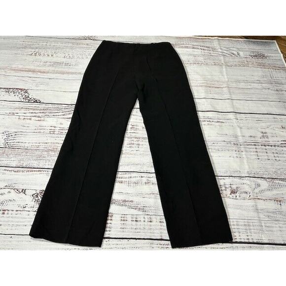 AKRIS Wool Blend Trouser Pant Pleated Capsule Straight Leg Black Minimalist Sz 2 - Picture 2 of 8
